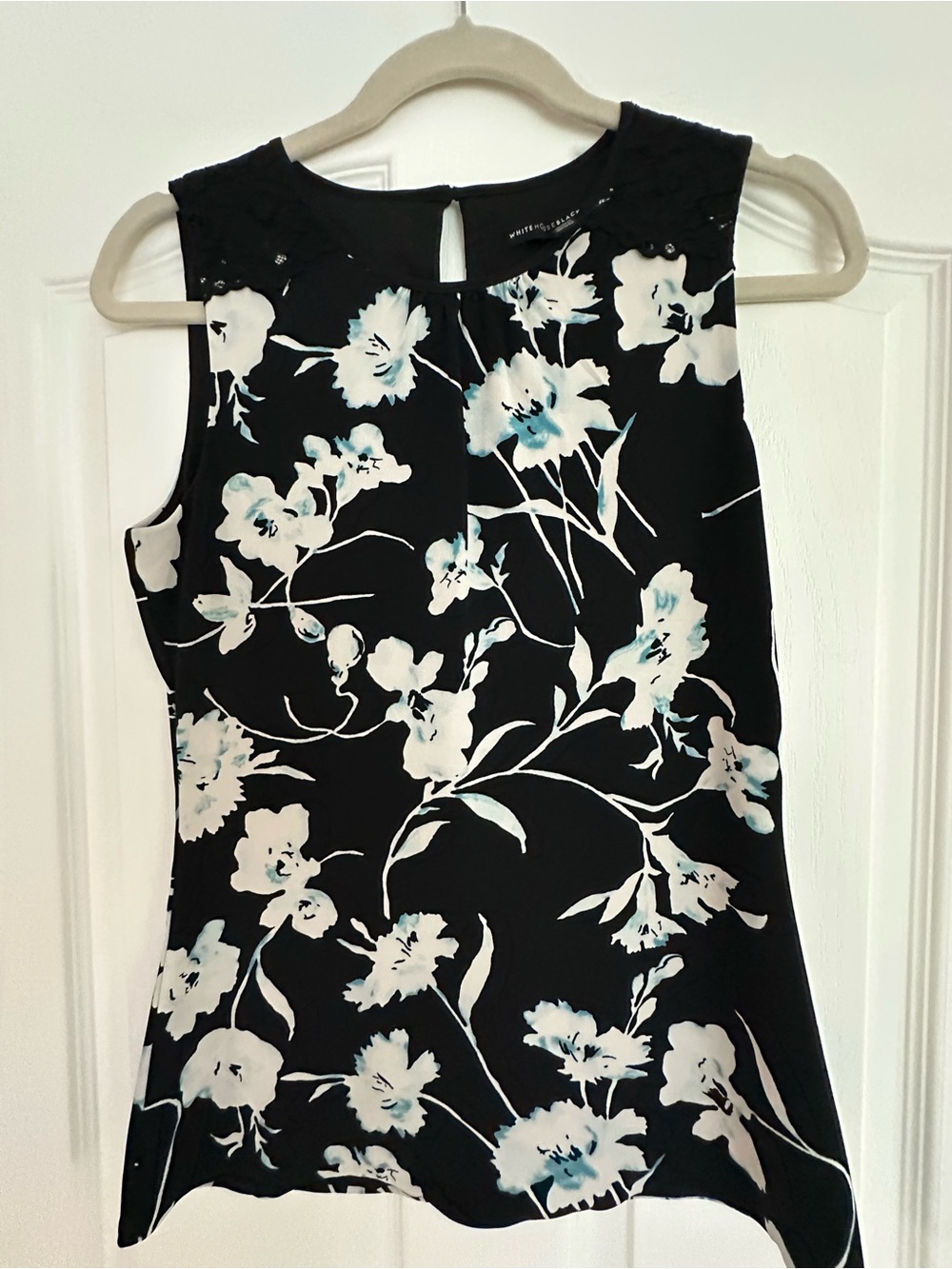 White House Black Market Brand New Black Floral Sleeveless Camisole!